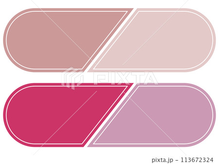 くすみカラーの横長見出しフレームセット くすみカラーの横長見出しフレームセット 113672324