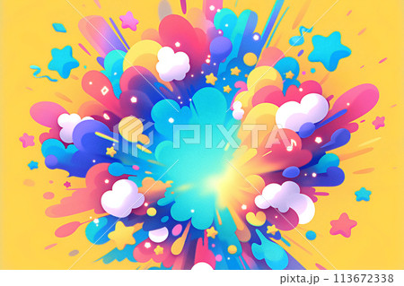 カラフルでポップなスプラッター背景 カラフルでポップなスプラッター背景 113672338