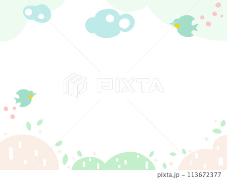 北欧風の背景テンプレート11 燕と山柄 北欧風の背景テンプレート11 燕と山柄 113672377