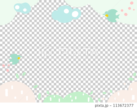 北欧風の背景テンプレート11 燕と山柄 北欧風の背景テンプレート11 燕と山柄 113672377
