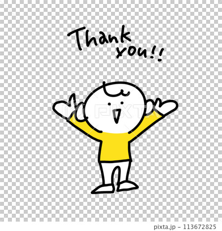 thank you A man conveying a message with a smile 113672825