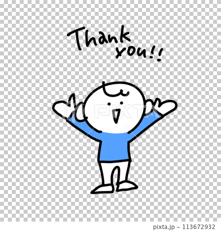 thank you A man conveying a message with a smile 113672932