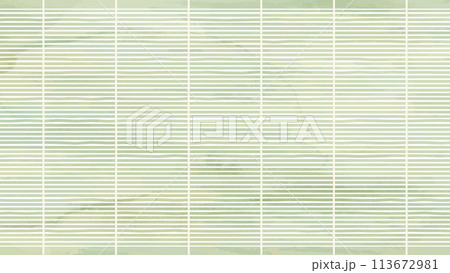 水彩風_横長の竹すだれの背景イラスト 水彩風_横長の竹すだれの背景イラスト 113672981