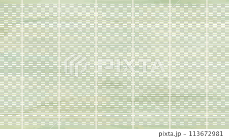水彩風_横長の竹すだれの背景イラスト 水彩風_横長の竹すだれの背景イラスト 113672981