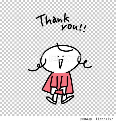 thank you A woman conveying a message with a smile 113673157