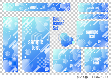 Banner set_Memphis pattern 113673253