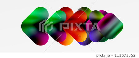 a row of colorful circles on a white background 113673352