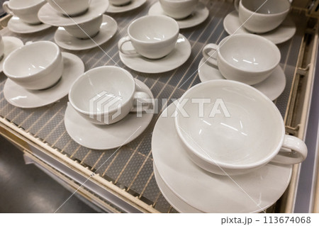 ceramic cups in a row ceramic cups in a row 113674068