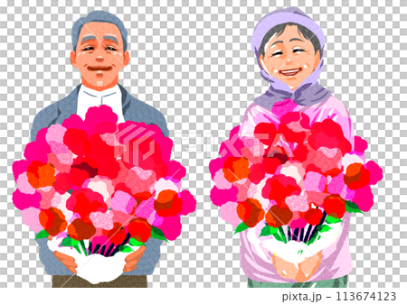 花束をプレゼントする 113674123