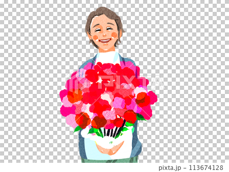 花束をプレゼントする 花束をプレゼントする 113674128
