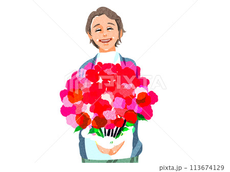 花束をプレゼントする 花束をプレゼントする 113674129