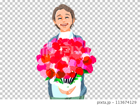 花束をプレゼントする 花束をプレゼントする 113674129