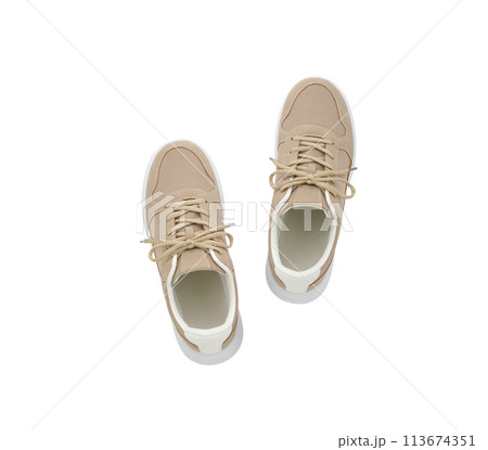 茶色いウォーキングシューズ 茶色いウォーキングシューズ 113674351