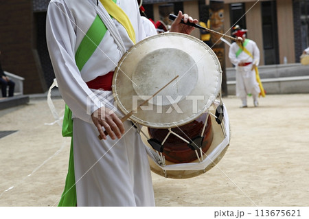 people in traditional costumes dance event people in traditional costumes dance event 113675621