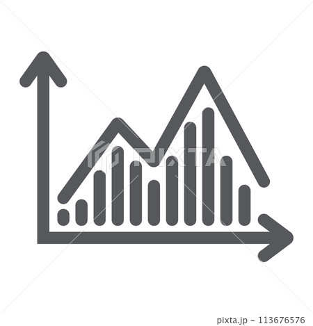 Stock chart glyph icon, graph and finance, statistic diagram sign, vector graphics, a solid pattern on a white background, eps 10. Stock chart glyph icon, graph and finance, statistic diagram sign, vector graphics, a solid pattern on a white background, eps 10. 113676576