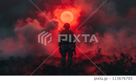 soldier at war 113676785