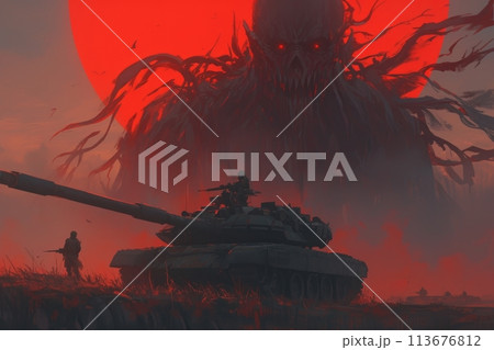 biblical demon on the battlefield biblical demon on the battlefield 113676812