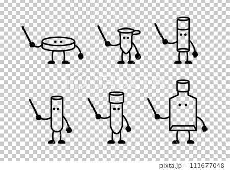 Test tube character monochrome set Test tube character monochrome set 113677048