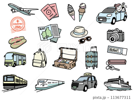 旅行関連のイラスト 旅行関連のイラスト 113677311