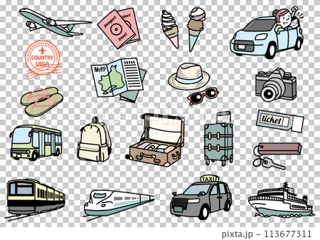 旅行関連のイラスト 旅行関連のイラスト 113677311
