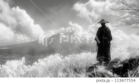 Japanese samurai . noir style 113677554