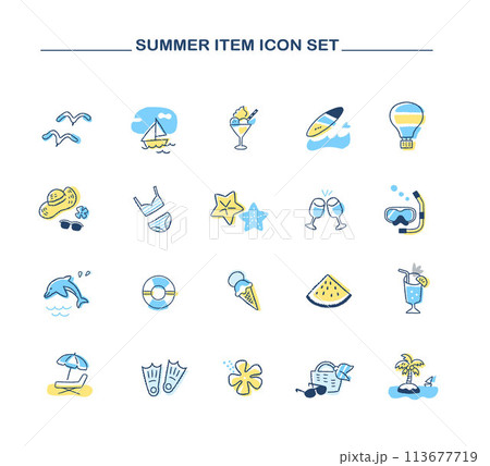 夏のイメージ　アイコンセット 113677719