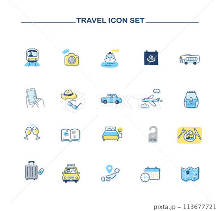 トラベル アイコンセット トラベル アイコンセット 113677721