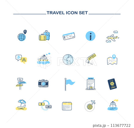 トラベル　アイコンセット 113677722