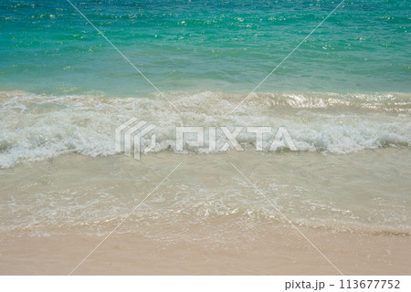 Beautiful beach in Playa del Carmen, Mexico 113677752