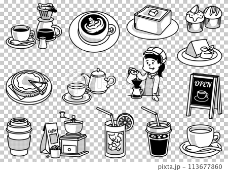 咖啡館插圖集 113677860
