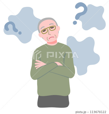 アルツハイマーの高齢の男性 113678122
