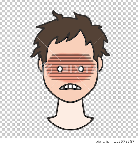Illustration of a man with an angry expression Illustration of a man with an angry expression 113678587