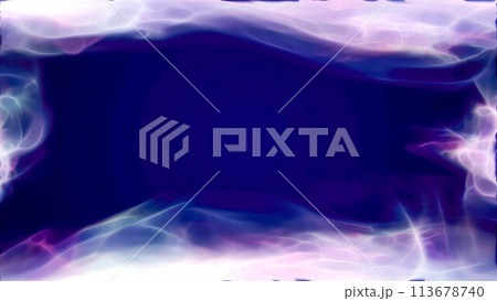 Blue purple energy magic frame made of futuristic waves and lines of liquid plasma smoke particles. Abstract background 113678740
