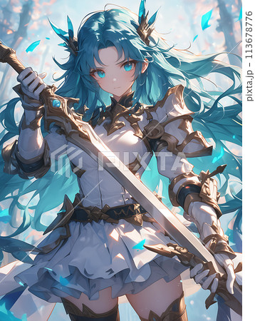 ファンタジーゲームの女の子　AI 113678776