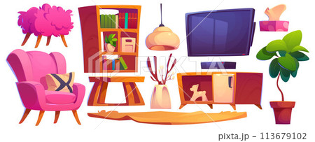 Pink living room furniture set 113679102