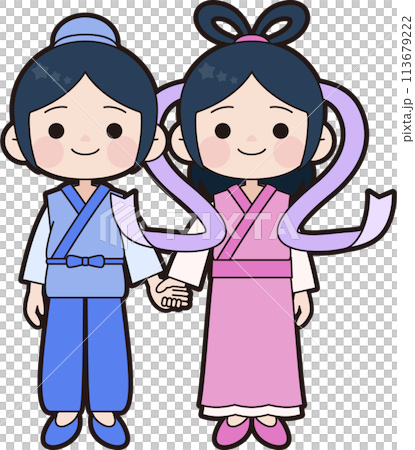 Tanabata Orihime and Hikoboshi 113679222