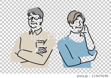 一對微笑的老夫婦 一對微笑的老夫婦 113679296