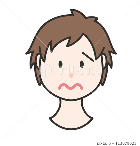 困った表情の男の子 イラスト 困った表情の男の子 イラスト 113679623
