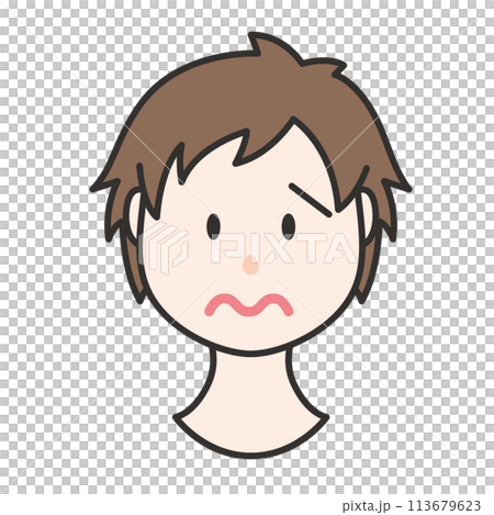 困った表情の男の子 イラスト 困った表情の男の子 イラスト 113679623
