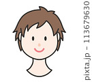穏やかな表情の男の子　イラスト 113679630
