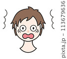 驚いた表情の男の子　イラスト 113679636