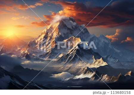 Everest and mountains of Tibet Everest and mountains of Tibet 113680158
