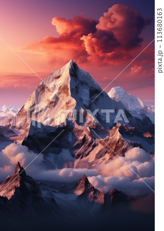 Everest and mountains of Tibet Everest and mountains of Tibet 113680163