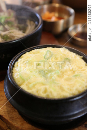 ケランチム(=韓国式茶碗蒸し)(韓国料理) ケランチム(=韓国式茶碗蒸し)(韓国料理) 113680292