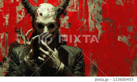 man and devil mask man and devil mask 113680455