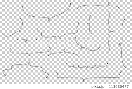 シンプルな半分の下線吹き出し ボールペンで書いたような線画 シンプルな半分の下線吹き出し ボールペンで書いたような線画 113680477