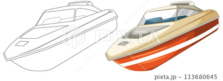 Sleek Speedboats: Illustration in Vector Style Sleek Speedboats: Illustration in Vector Style 113680645