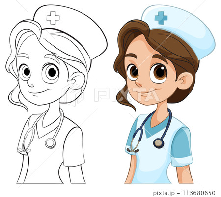 Friendly Nurse Character Illustration 113680650