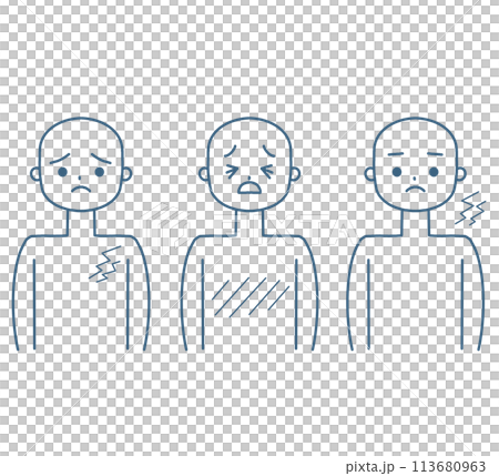 A person with eczema on the upper body Monochrome Line drawing A person with a rash on the body 113680963