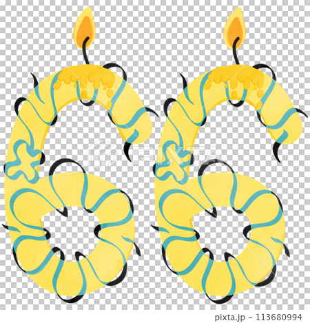 66th Birthday candle number, age, anniversary, burning candle number 113680994